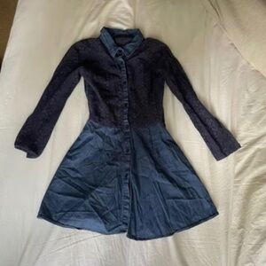 Denim and Lace Blue Dress